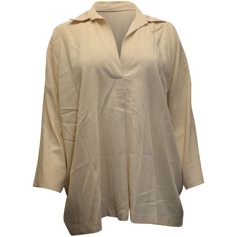 Vince Long Sleeve Flowy Blouse In Beige Viscose